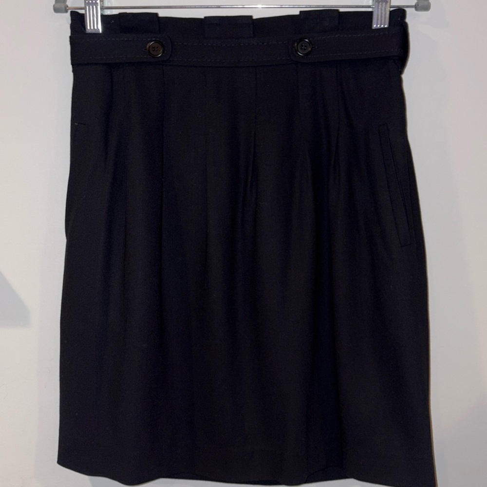 BCBGMAXAZRIA Stella High Waisted Pleated Wool Blend Pencil Skirt Size 8 Black - Picture 3 of 14